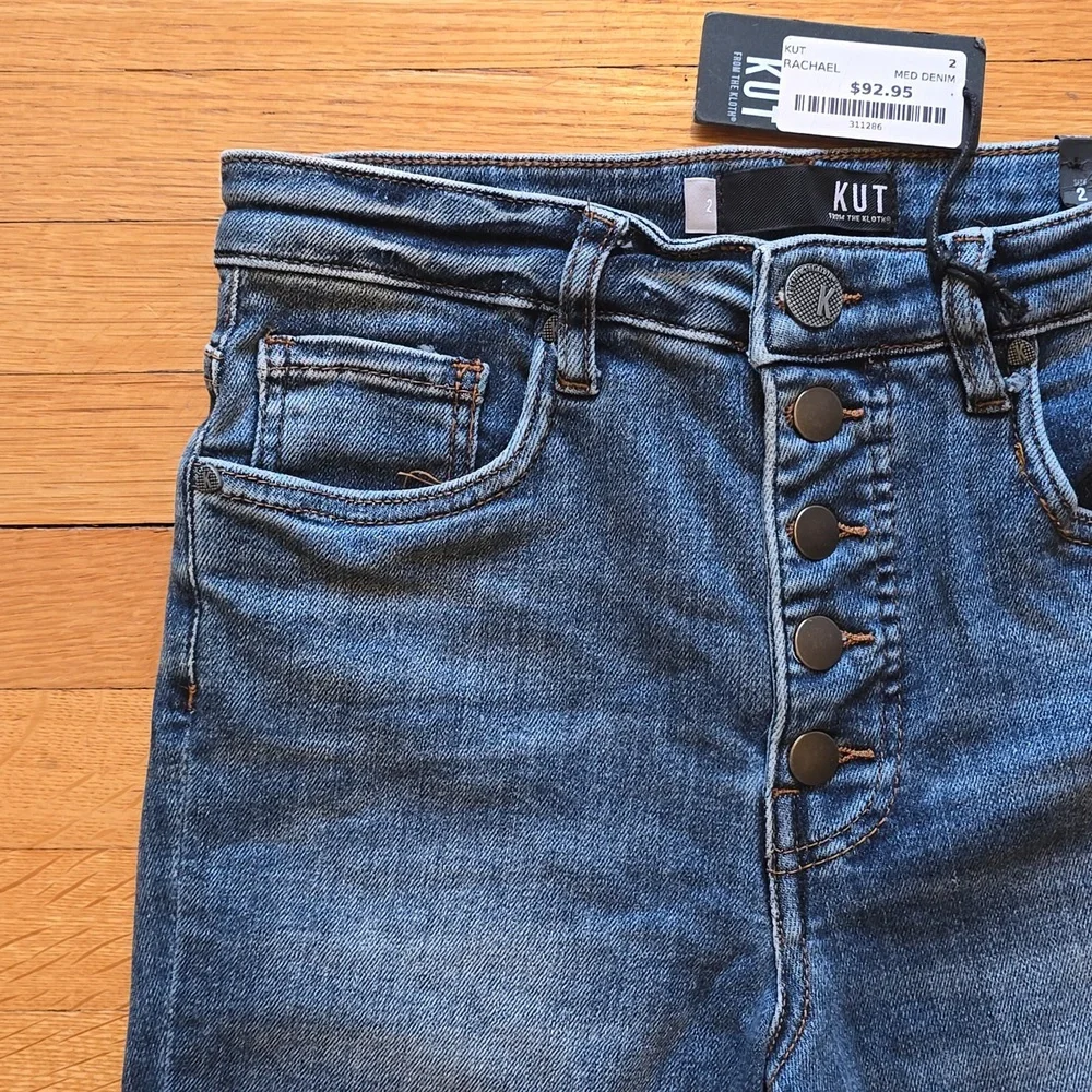 NWT, Kut From The Kloth, Rachael Fab AB Distressed Mom Jean, Medium Wash, 2 - Picture 5 of 14